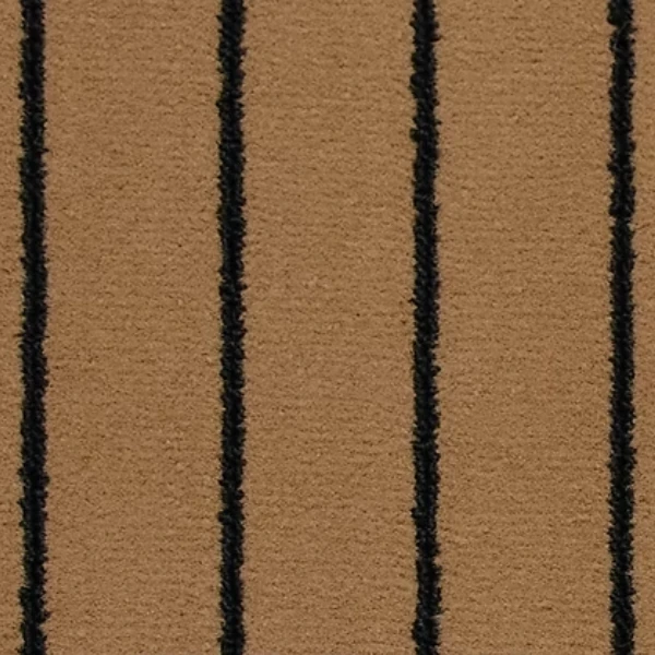 Teak Black marine carpet with dark pinstripes
